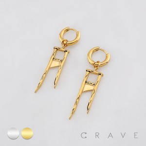 PAIR OF CHIC GUILLOTINE PUNK GOTHIC 316L SURGICAL STEEL EARRING